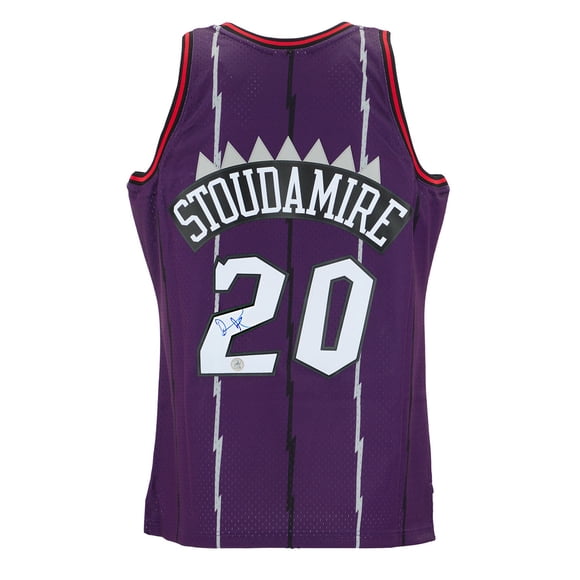 Damon Stoudamire Signed Toronto Raptors Mitchell & Ness Throwback Jersey