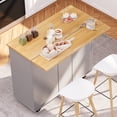 thumbnail image 3 of Walsunny Natural Kitchen Islands with Storage Cabinets, Wood Gray, 39.70 in, 3 of 10