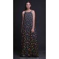 thumbnail image 3 of Bimba Bleu Marine Foncé Feuilles Florales et Tulipes Vêtements de Nuit pour Femmes Nuisette Imprimée Robe Maxi à Bretelles Spaghetti Vêtements de Nuit XXX-Large, 3 of 5