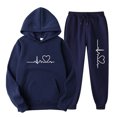 thumbnail image 1 of Weiqiqre Womens 2 Piece Outfits Sweatsuits Heart Print Hoodies Sweatshirts Joggers Pant with Drawstring, 1 of 2