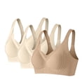 thumbnail image 1 of Amzcrzy 3PC Womens Bras Comfortable Supportive Lift Push up Bra Trendy Solid Color Ribbed Seamless T Shirt Bra M, 1 of 9