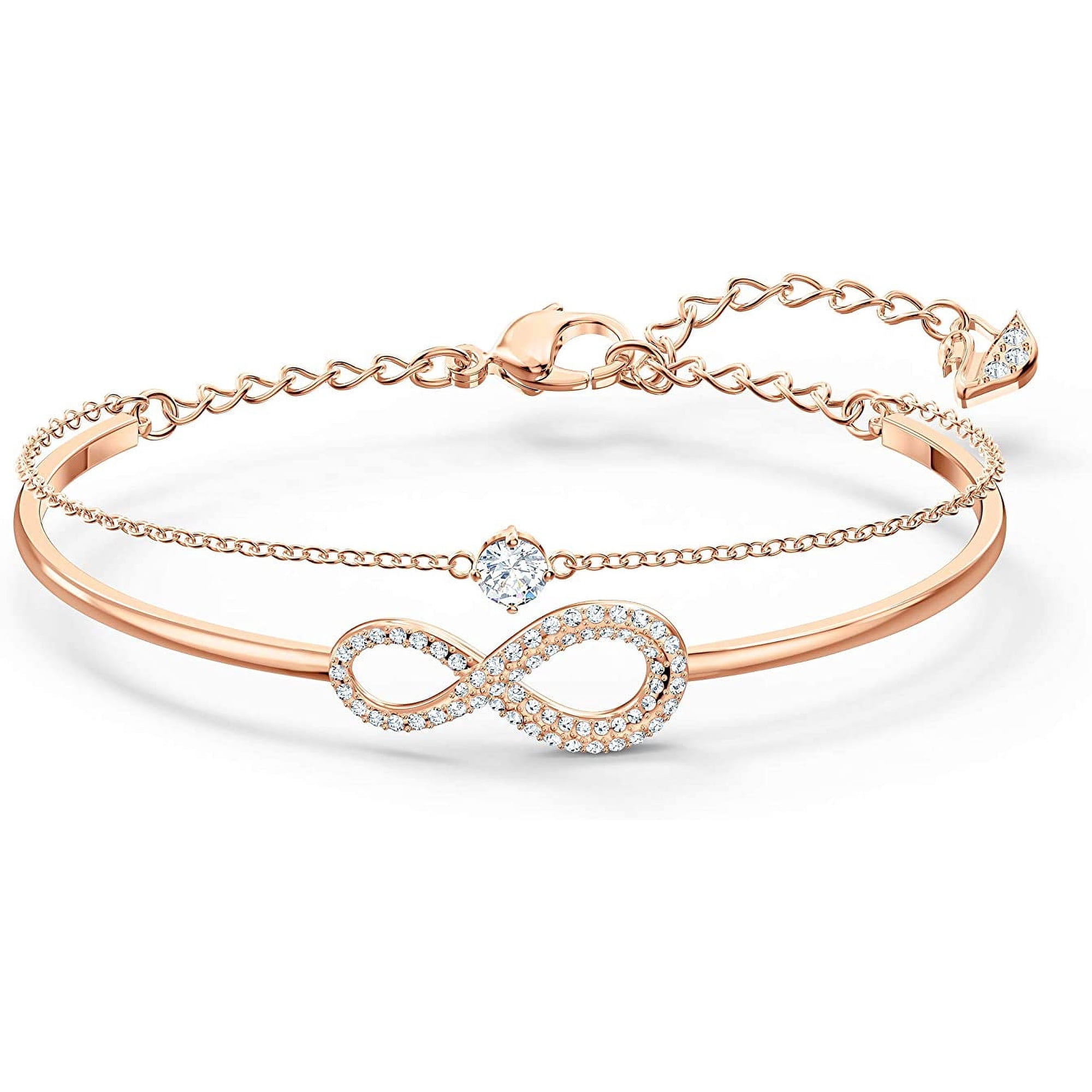 Swarovski インフィニティ ブレスレット ローズゴールド Swarovski Crystal Jewelry Collection in Rhodium Tone and Rose Gold