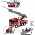 thumbnail image 2 of Fire Truck Toy with Lights and Sounds, 10.5" Friction Powered Car Fire Engine Truck with Water Pump, Sirens and Extending Ladder Firefighter Toy Truck, 2 of 5