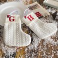 thumbnail image 3 of Kid's Embroidered Letter Knitted Wool Socks with Candy Bag Design White Christmas Stocking Pouch, 3 of 6