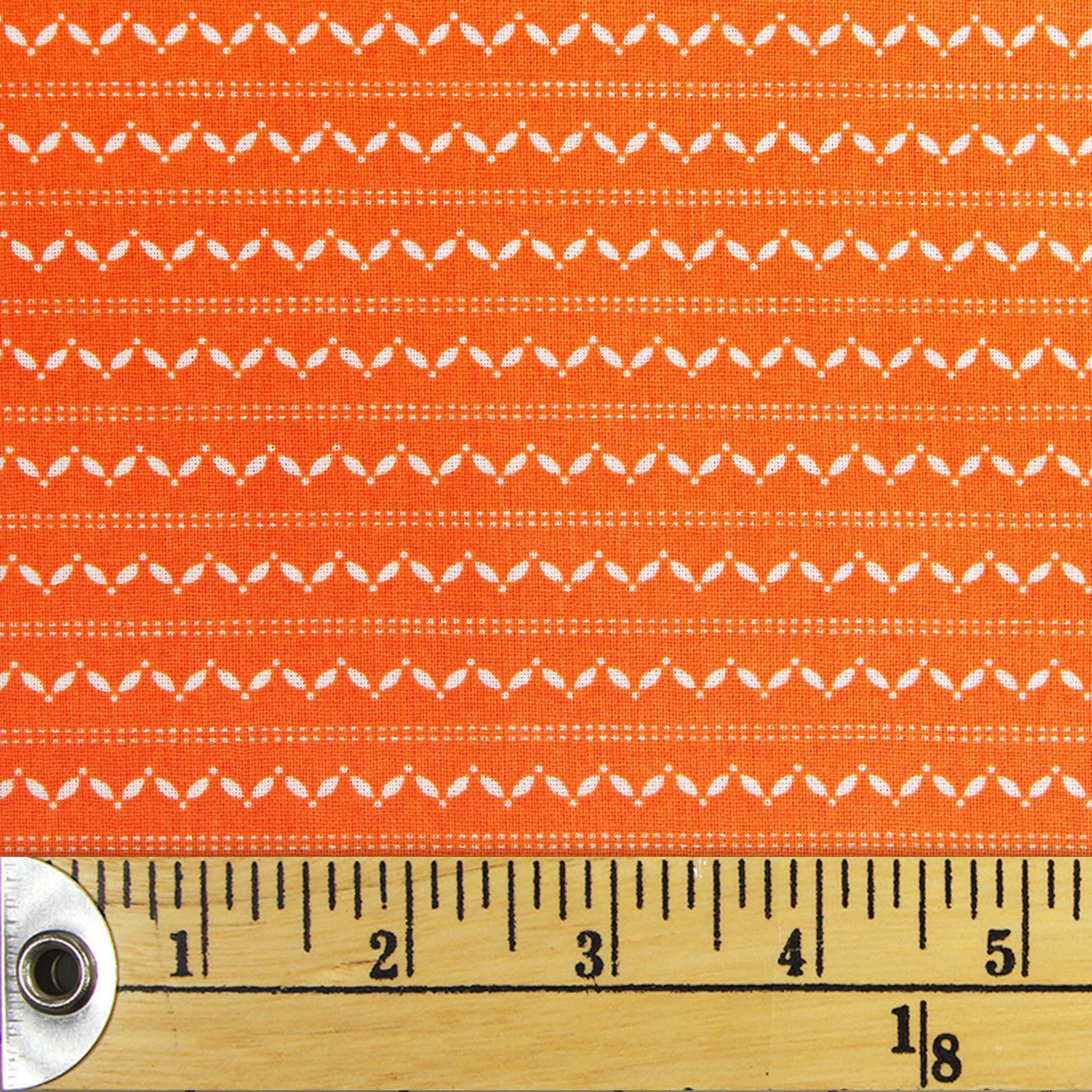FABRIC CREATIONS orange avec blanc chevrons Stitches tissu fat quarter prédécoupé - 46 cm (18 po) × 53 cm (21 po)/45 cm (17.7 po) × 53 cm (20.9 po), 18x21