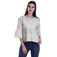 thumbnail image 4 of Moomaya Hauts Boho Coton Décontractés Amples Blouses Haut d'Été Col Rond T-Shirt, 4 of 4