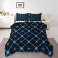 thumbnail image 2 of Erosebridal Futuristic Stripes Bedding Full Comforter Set, Modern Abstract Down Comforter, Minimalism Room Decor, Reversible 3pcs, 2 of 8