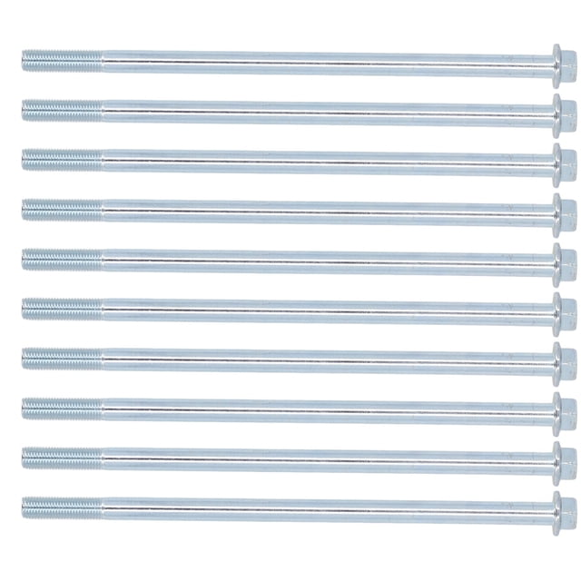 10 Pcs Lengthened Half Thread Screws Hex Half Tooth Screw Carbon Steel Half Threaded For Gasoline Generator Gasoline Pump