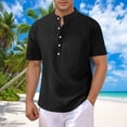 thumbnail image 1 of Styesk T-Shirts pour Homme Mode Ample Décontracté Poches Ventilées Bouton Col Montant Manches Courtes, 1 of 8