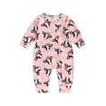 thumbnail image 1 of Faithtur Barboteuse pour Bébés Filles Garçons Imprimé Floral Cheval Manches Longues Col Rond Fermeture Éclair Oblique Combinaisons Automne Justaucorps Nouveau-Né, 1 of 8