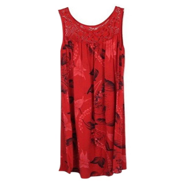 Robe Courte Mini Bohème Ample Sans Manches à Fleurs pour Femme Grande Taille
