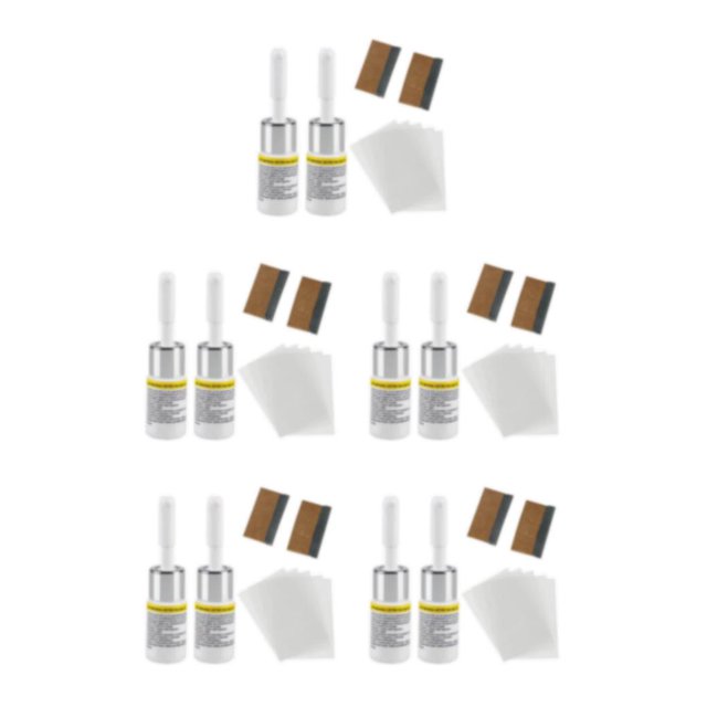 Wweixi Effective 2Pcs Automotive Glass Repair Fluid Windshield Resin Crack Tool DIY Car Fix White 7cm 5Set