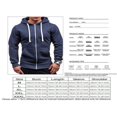 thumbnail image 2 of Hommes Solide Zip à Capuche Classique Hiver Sweat-Shirt Veste Manteau Tops, 2 of 4