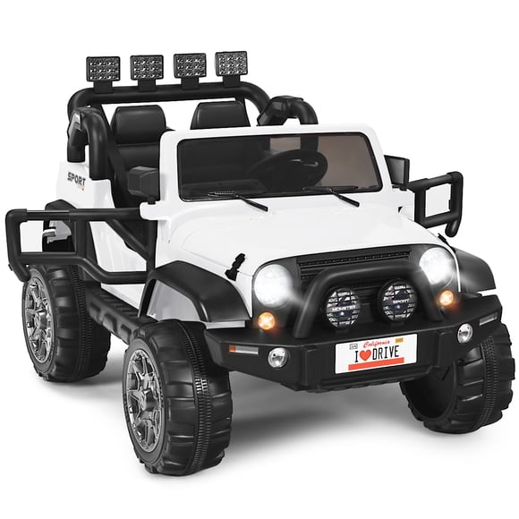 Gymax 12V Electric Kids Ride On Car w/ Remote Control Storage Box Music White