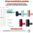 thumbnail image 2 of Zizga Straw Lid Compatible for Yeti Rambler Water Bottle 18 26 36 46 12 64 oz,Replacement Cap with Flexible Handle,Straws and Brush Include (Green), 2 of 8