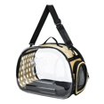 thumbnail image 2 of Esquirla Collapsible Soft Sided Pet Carriers Clear for Puppy Small Medium Dogs Hiking Gold L, 2 of 8