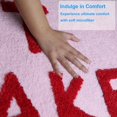 thumbnail image 3 of Cute Get Naked Bath Mat Bright Bathroom Rugs Bathroom Funny Non Slip Floor Bath Rug Machine Washable Bathmat Soft Microfiber Carpet for Bathtub & Shower (Pink Base & Rose Red Words, 31.5 * 19.7 Inch), 3 of 8