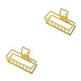 thumbnail image 4 of maskred Pinces de Mode Grand Style Simple à Portée de Main Style Simple Robuste Exquis Accessoires Barrettes pour Femmes Or/rectangle 2Set, 4 of 6