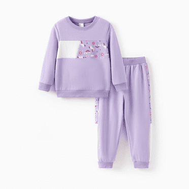PatPat PatPat Girls Clothes Toddler Sweatshirts & Joggers Set 2 Piece Kids Long Sleeve Pullover and Pants Outfits Sets