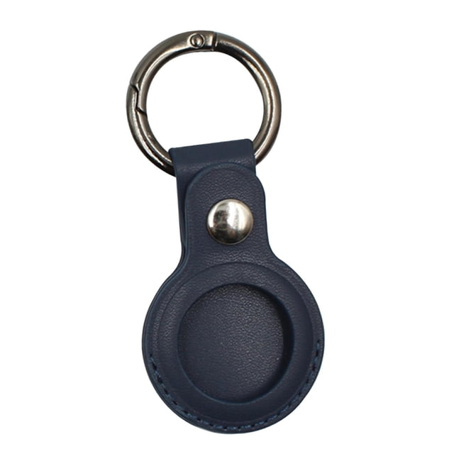 funtasica Étui en Cuir PU Compatible avec Airtags, Support avec Porte-Clés Bleu