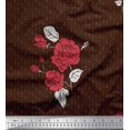 thumbnail image 1 of Soimoi polyester Crepe Fabric Dot,Leaves & Rose Flower Decor Fabric Printed Yard 42 Inch Wide, 1 of 3