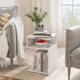 thumbnail image 4 of Patiojoy Table d'Appoint en S pour Petit Espace Table de Bout de Sofa avec 2 Compartiments Ouverts Table de Nuit Moderne, 4 of 9