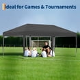 thumbnail image 3 of Heavy Duty Pop Up Canopy Tent – 10x20 FT Outdoor Immediate Shelter, One Push Setup, UPF 50+ Waterproof Silver Coated Top, 3 Heights, Roller Bag, Sandbags – Patio, Beach, Commercial Events, 3 of 7