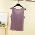 thumbnail image 4 of Débardeur pour Femme avec Soutien-Gorge Intégré, Camisoles Sans Manches pour Femmes Couleur Unie Col Rond Camisole Décontractée, Haut de Détente Doux pour Dormir pour l'Été, 4 of 9