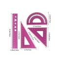 thumbnail image 3 of Ensemble de Règle en Alliage d'Aluminium pour Étudiant, Règle de Dessin Multifonctionnelle, Règle Droite, Règle Triangulaire, Rapporteur, Quatre Ensembles de Règle, Règle d'Échelle en Métal, 3 of 6