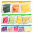 thumbnail image 3 of Estbridge 3/6/9pcs  Vertical Reusable Freezer Storage Bags  Reusable Freezer Storage Bags  Free of Bisphenol A  PEVA Reusable Food Gallon Bags  Sandwich Bags  Travel Snack Bags  Meal Prep, 3 of 6