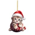 thumbnail image 1 of WIFKLSIIPG 2D Acrylic Funny Cat Christmas Tree Ornament Cat Acrylic Ornament Acrylic Double Printing Funny Christmas Pendant Christmas White Elephant Gift 2D Fun Pendant, 1 of 5