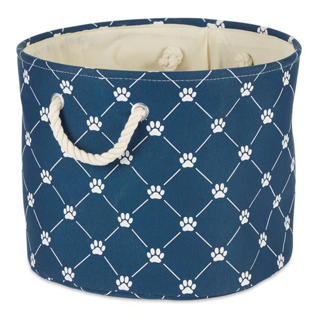 Design Imports CAMZ14233 Bac Rond en Polyester Treillis Patte pour Animaux, Marine - Moyen