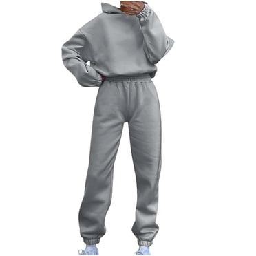 Erwazi Women's Sweatsuits Set Long Sleeve Cropped Hoodies and Jogger Pants Set 2 Piece Tracksuit Lounge Set Fall Outfit