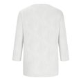 thumbnail image 3 of FAIWAD Hauts Texturés pour Femmes Été Chemises à Manches 3/4 Blouse Décontractée à Col Ras du Cou T-Shirts Basiques de Couleur Unie, 3 of 6