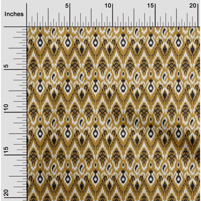 oneOone Viscose Chiffon Fabric Paisley & Chevron Ikat Print Fabric By Yard 42 Inch Wide