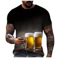 thumbnail image 1 of EQWLJWE Chemise d'Été For Men Men Casual Col Rond Pull Sleeve 3D Imprimé T-Shirt Imprimé Réaliste Shorts Sleeve Tops For Homme, 1 of 5