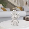 thumbnail image 3 of Maytalsory Resin White Angel Statue Elegant Desktop Decor Collection Window Props for Christmas prayer hold hands 1Set, 3 of 6