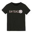 thumbnail image 1 of Toddler Girls Summer Tops Tees Baseball Cartoon Print Solid Color Short Sleeved T Shirt Daily Spring Shirts For Kid 4-6 T, 1 of 4