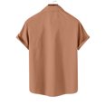 thumbnail image 4 of JIUKE Plus Size Shirts for Men Short Sleeve Button down Shirts Lapel Solid Color Loose Summer Vacation Blouses, 4 of 7