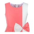 thumbnail image 4 of Girls Dress Color Block Contrast Bow Tie Coral White Party 14 Years, 4 of 7