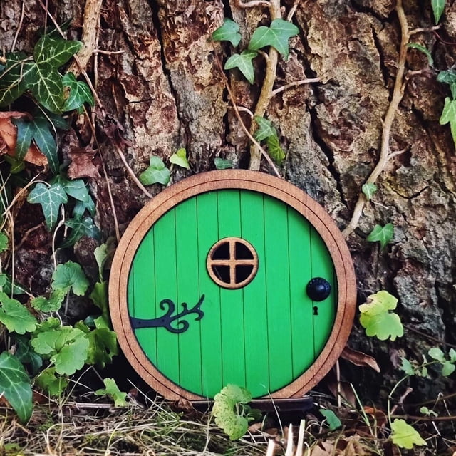 XZNGL 3D Diy Garden Tree Doors Miniature Door Decoration Tale Mini Gift for Kids