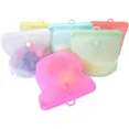 thumbnail image 3 of Sacs Réutilisables de Rangement pour Aliments, Silicone de Qualité Alimentaire, Cuisiner, Ranger, Congeler, Compatibles Micro-Ondes, Hermétiques, Ensemble de 3, 3 of 5