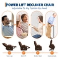 thumbnail image 3 of Bingirl Power Lift Recliner Chair - Electric Massage & Heat Recliner with 45° Assist Stand, Swivel Rocker with Cup Holders, 3 of 8
