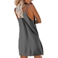 thumbnail image 4 of RBCKVXZ Robe Courte Athlétique Sans Manches pour Femmes avec Short Intégré Été Tennis Entraînement Active Combinaison Sportive Bretelles Spaghetti Robes Gris m, 4 of 8