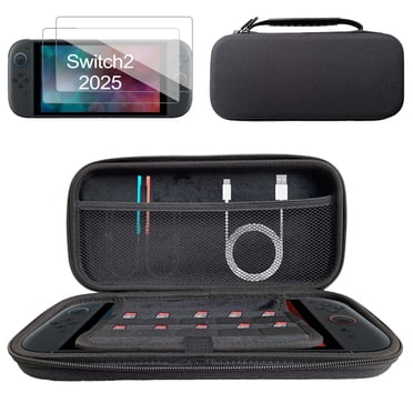 Étui de Transport pour Nintendo Switch 2 (2025), Étui Rigide Imperméable Portable pour Voyage, Sac de Rangement pour Jeux avec 2 Protecteurs d'Écran, Noir