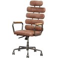 thumbnail image 1 of ACME Calan Leather High Back Adjustable Swivel Office Chair in Whiskey Brown, 1 of 6