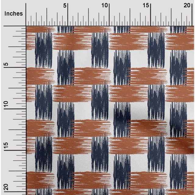 oneOone Polyester Lycra Fabric Brush Stroke Ikat Printed Craft Fabric BTY 56 Inch Wide