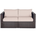 thumbnail image 2 of Costway Canapé Sectionnel d'Angle en Rotin pour Patio 2 Pcs Coussin Beige, 2 of 9
