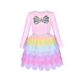 thumbnail image 1 of Girls Dress Mermaid Princess Long Sleeve Rainbow Ruffle Skirt 8 Years, 1 of 1
