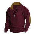 thumbnail image 1 of QIPOPIQ Unisex-Adult Fleece Quarter-Zip Cadet Collar Sweatshirt Clearance, 1 of 5